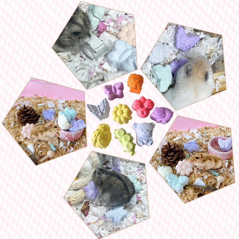 Hamiledyi 10 Pieces Hamster Teeth Grinding Lava Block Calcium Stone Chew Toys for Chinchillas Rabbits Gerbil Guinea Pig Syrian Hamster Squirrel Ferret - Image 5